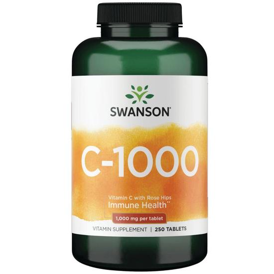 Swanson Vitamin C With Rose Hips 1000mg Tablets 250 Tablets