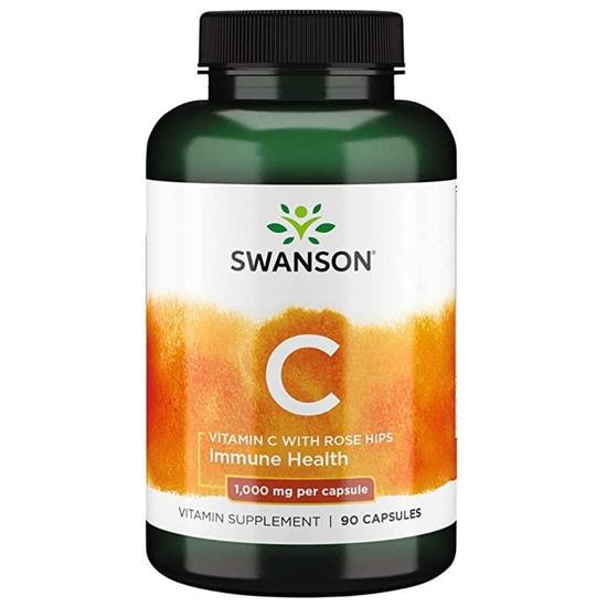 Swanson Vitamin C With Rose Hips Extract 1000mg Capsules 90 Capsules