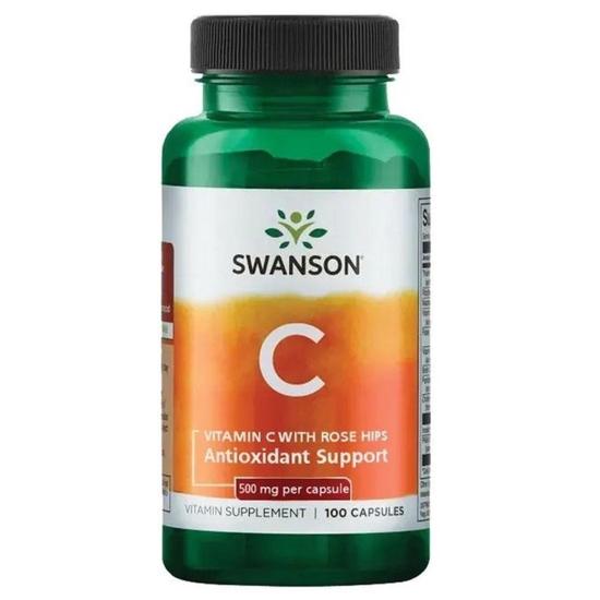 Swanson Vitamin C With Rose Hips Extract 500mg Capsules 100 Capsules