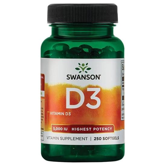 Swanson Vitamin D3 5000iu Softgels 250 Softgels