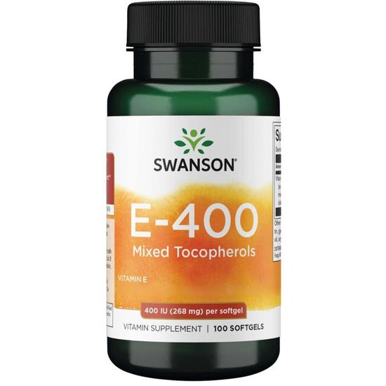 Swanson Vitamin E Mixed Tocopherols 400iu Softgels 100 Softgels