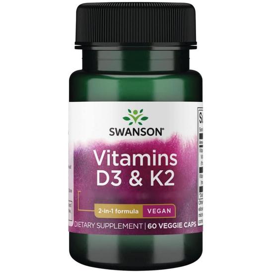 Swanson Vitamins D3 & K2 Capsules 60 Capsules