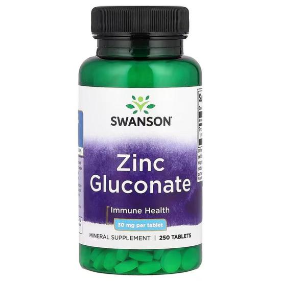 Swanson Zinc Gluconate 30mg Tablets 250 Tablets