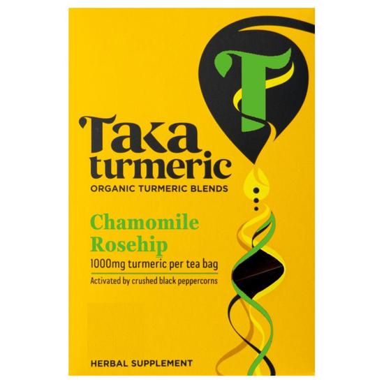 Taka Turmeric Organic Chamomile Rosehip Turmeric Tea Bags 60