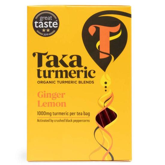 Taka Turmeric Organic Ginger Lemon Turmeric Tea Bags 60