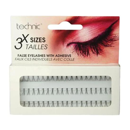 Technic Individual False Eyelashes With Adhesive 3 Sizes