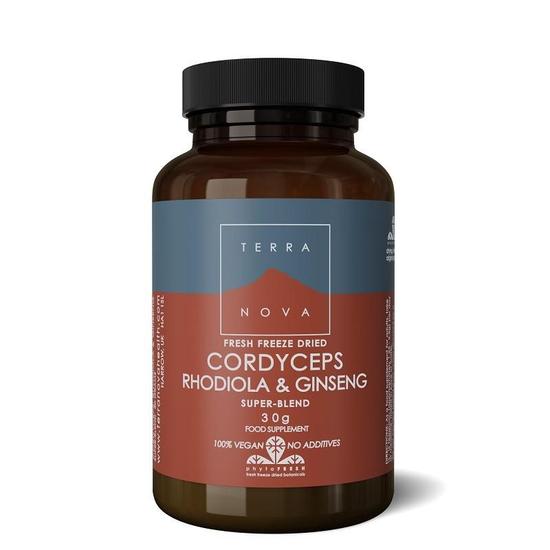 Terranova Cordyceps, Rhodiola & Ginseng Super-Blend Capsules 50 Capsules