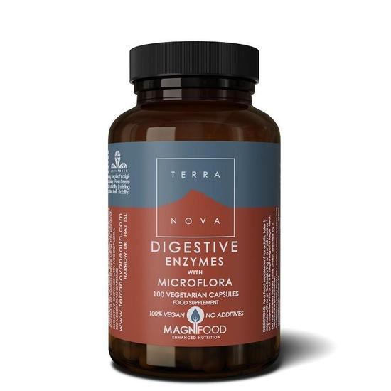 Terranova Digestive Enzymes With Microflora Vegicaps 100 Vegicaps