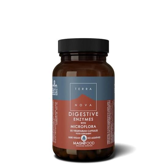 Terranova Digestive Enzymes With Microflora Vegicaps 50 Vegicaps