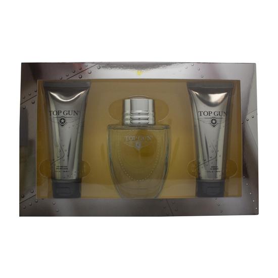 Top Gun Chevron Gift Set 100ml Eau De Toilette + 100ml Shower Gel + 100ml Aftershave Balm