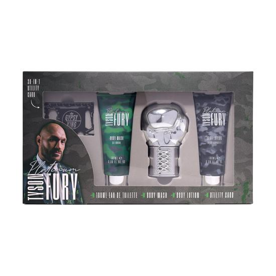 Tyson Fury Platinium Gift Set 100ml Eau De Toilette + 100ml Body Wash + 100ml Body Lotion + Utility Card