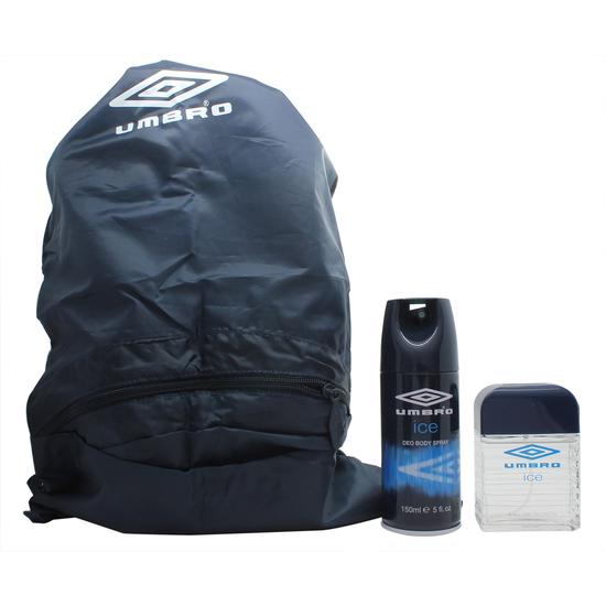 Umbro Ice Gift Set 75ml Eau De Toilette + 150ml Shampoo & Conditioner + 150ml Shower Gel + Rucksack