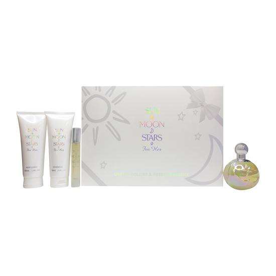 United Colors & Prestige Beauty Sun Moon Stars Gift Set 100ml Eau De Parfum + 10ml Eau De Parfum + 100ml Body Lotion + 100ml Shower Gel