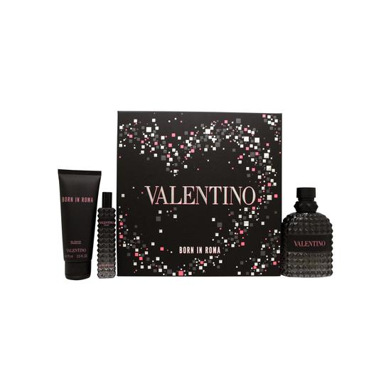 Valentino Born In Roma Uomo Gift Set 100ml Eau De Toilette + 15ml Eau De Toilette + 75ml Shower Gel