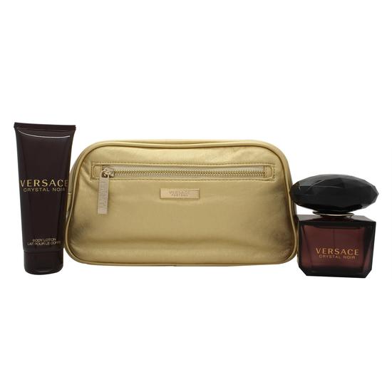 Versace Crystal Noir Gift Set 90ml Eau De Parfum + 100ml Body Lotion + 100ml Shower Gel + Pouch