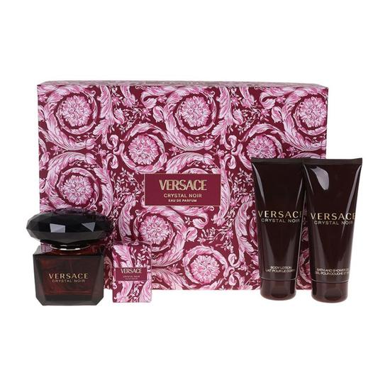 Versace Crystal Noir Gift Set 90ml Eau De Parfum + 100ml Shower Gel + 100ml Body Lotion + 5ml Eau De Parfum