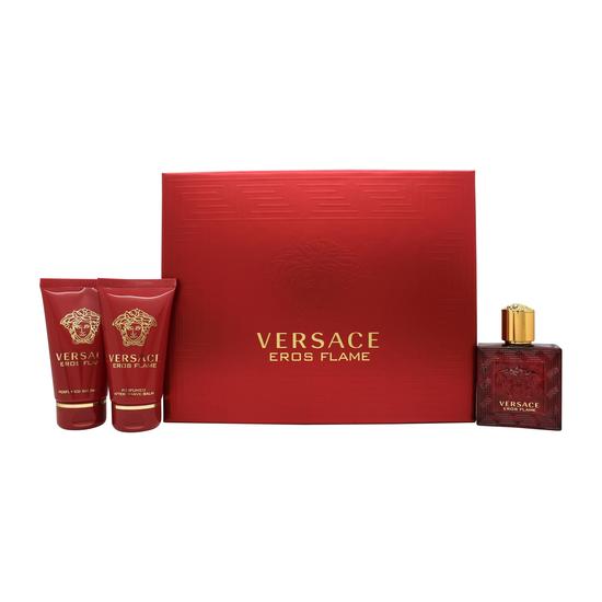 Versace Eros Flame Gift Set 100ml Eau De Parfum + 10ml Eau De Parfum + 150ml Shower Gel