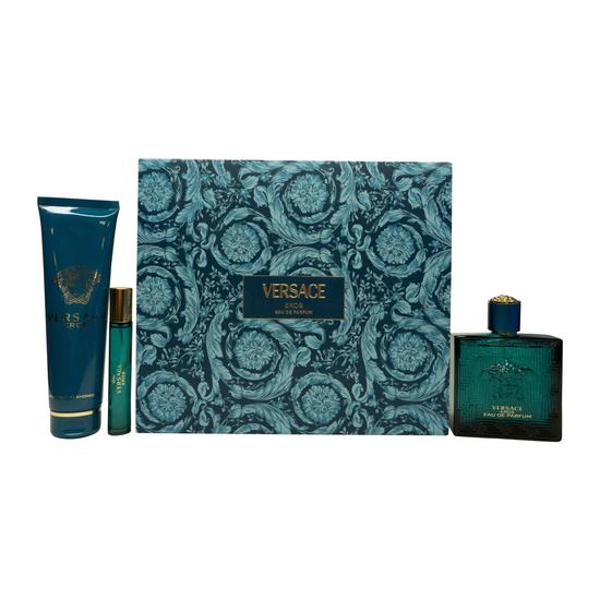 Versace Eros Gift Set 100ml Eau De Parfum + 10ml Eau De Parfum + 150ml Shower Gel