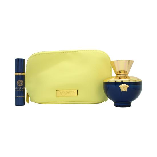 Versace Pour Femme Dylan Blue Gift Set 100ml Eau De Parfum + 100ml Shower Gel + 100ml Body Lotion