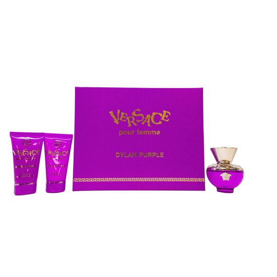 Versace Pour Femme Dylan Purple Gift Set 50ml Eau De Parfum + 50ml Shower Gel + 50ml Body Lotion