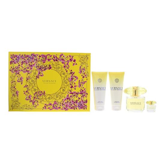 Versace Yellow Diamond Eau De Parfum Shower Gel Body Lotion Gift Set 90ml