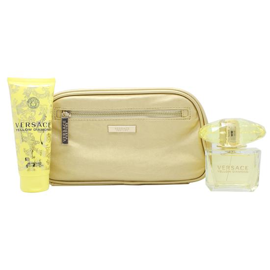 Versace Yellow Diamond Gift Set 90ml Eau De Toilette + 100ml Body Lotion + 100ml Shower Gel