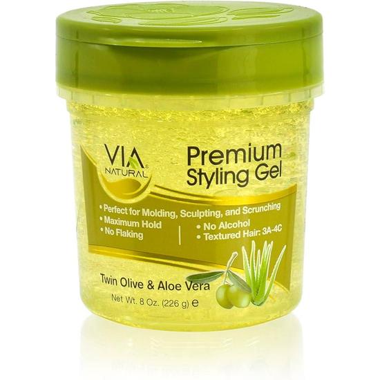 Via Natural Premium Styling Gel With Twin Olive & Aloe Vera 226 g