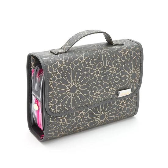 Victoria Green 'Emma' 3 In 1 Hanging Wash Bag In Mandala Charcoal