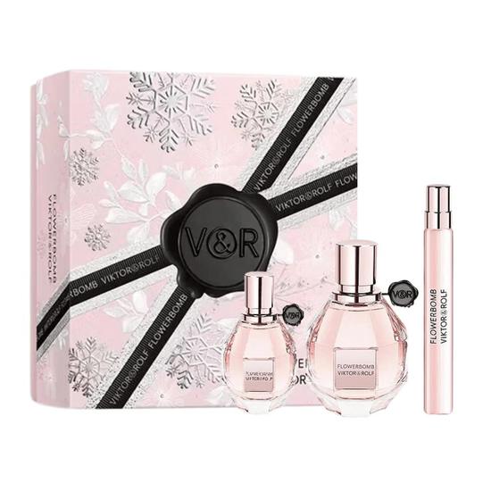 VIKTOR&ROLF Flowerbomb Eau De Parfum Women's Perfume Gift Set 50ml With 10ml Eau De Parfum & 7ml Eau De Parfum