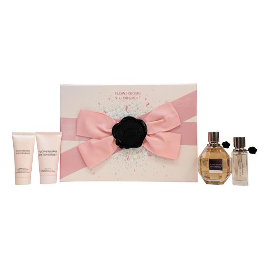 VIKTOR&ROLF Flowerbomb Gift Set 100ml Eau De Parfum + 20ml Eau De Parfum + 50ml Body Lotion + 40ml Body Cream