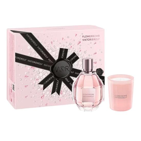 VIKTOR&ROLF Flowerbomb Women's Gift Set 100ml Eau De Parfum + Scented Candle 70g