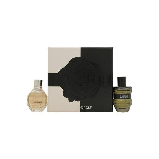 VIKTOR&ROLF Gift Set 7ml FlowerBomb Eau De Parfum + 7ml Spicebomb Eau De Toilette