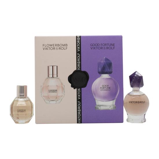 VIKTOR&ROLF Mini Gift Set 7ml FlowerBomb Eau De Parfum + 7ml Good Fortune Eau De Parfum