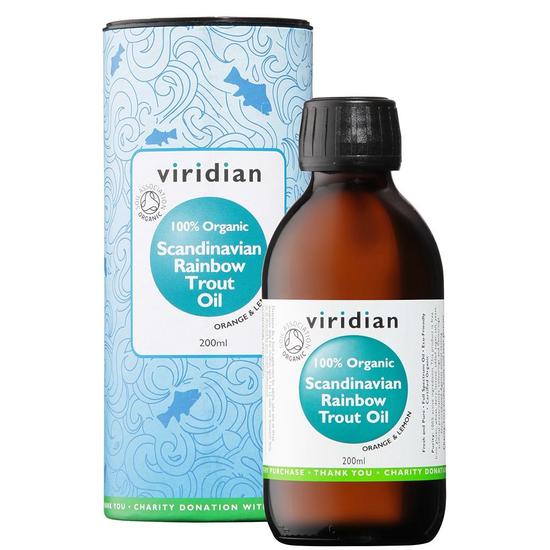 Viridian 100% Organic Scandinavian Rainbow Trout Oil 200ml