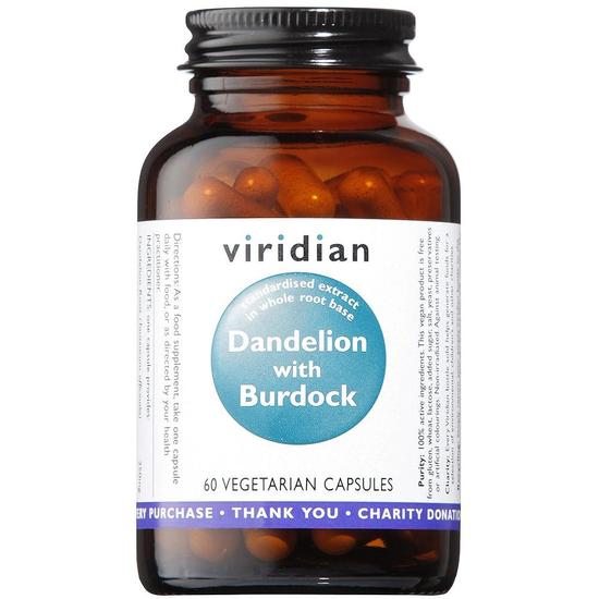 Viridian Dandelion With Burdock Extract Veg Capsules 60 Capsules