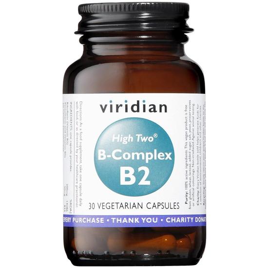 Viridian HIGH TWO Vitamin B2 With B-Complex Veg Capsules 30 Capsules