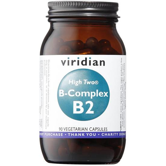 Viridian HIGH TWO Vitamin B2 With B-Complex Veg Capsules 90 Capsules