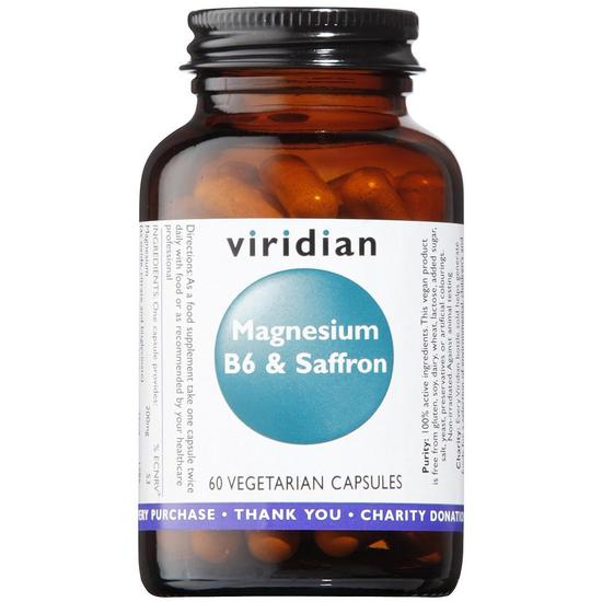 Viridian Magnesium, B6 & Saffron Veg Capsules 60 Capsules