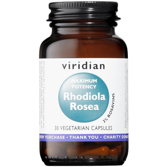 Viridian MAX POTENCY Rhodiola Rosea Root Extract Veg Capsules 30 Capsules