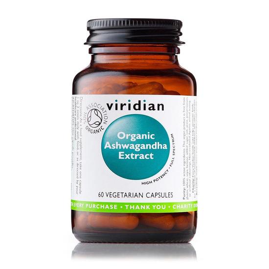 Viridian Organic Ashwagandha Extract Veg Capsules 60 Capsules