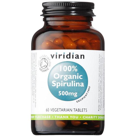 Viridian Organic Spirulina 500mg Tablets 60 Tablets