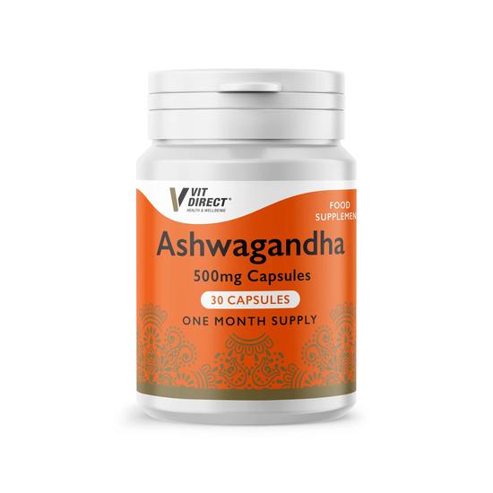 Vit Direct Ashwagandha Indian Ginseng 30 500mg Capsules