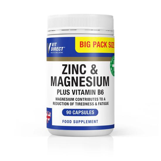 Vit Direct Zinc & Magnesium Plus Vitamin B6 Capsules 90 Capsules