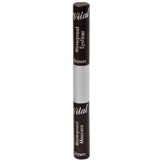 Vital Makeup Duo 2 In 1 Waterproof Mascara & Eyeliner Brown