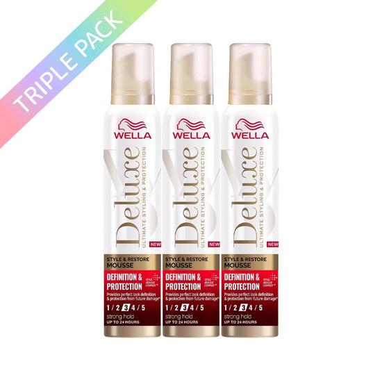 Wella Deluxe Ultimate Styling & Protection Mousse Triple Pack