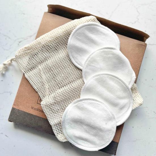 White Rabbit Skin Care Re-useable Eco Friendly Bamboo Makeup Remover Pads With Bag 12 Pack