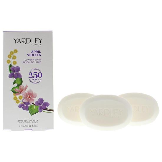 Yardley April Violets Luxury Soap For Her Body Care Women 100g x 3