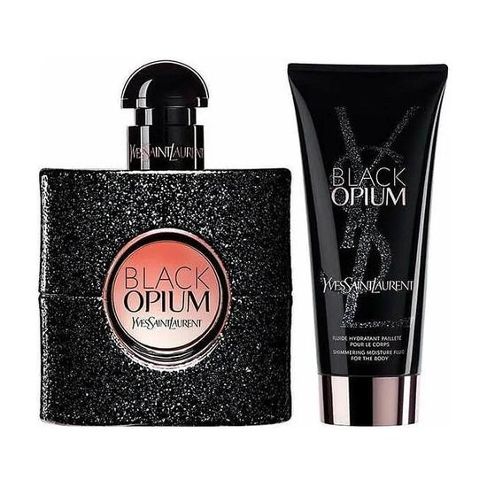 Yves Saint Laurent Black Opium Black Opium Eau De Parfum Women's Gift Set Spray With Body Lotion 50ml