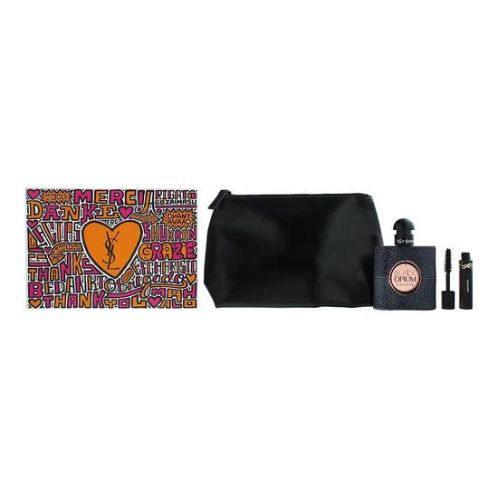 Yves Saint Laurent Black Opium Gift Set: Eau De Parfum 50ml Mascara 2ml Pouch 2 Piece