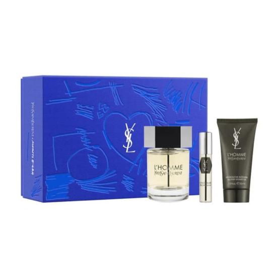 Yves Saint Laurent L'Homme Men's Aftershave Gift Set 100ml Eau De Toilette + 50ml Shower Gel + 10ml Eau De Toilette